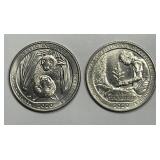 2020-W American Samoa & Marsh Billings 25c Pair