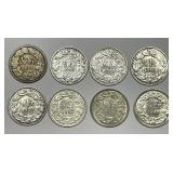 SWITZERLAND: Lot of 8 Silver 1/2 Francs 1881-1960