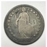 SWITZERLAND: 1876-B Silver 1 Franc