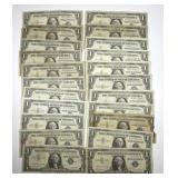 22 $1 Blue Seal Silver Certificates 1935 & 1957