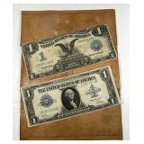 1899 & 1923 $1 Silver Certificate Pair w/Wallet