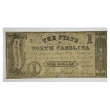 1862 One Dollar $1 State of North Carolina Note