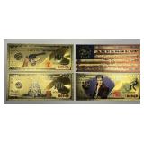 Lot of Four Gold Foil Novelty Notes