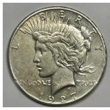 1927 Peace Silver $1 Semi-Key Date Extra Fine XF