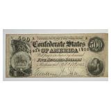 1864 Five Hundred $500 Confederate CSA  T-64
