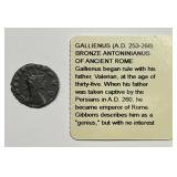 ANCIENT: Gallienus 253-268 AD Antoninianus