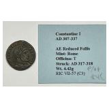 ANCIENT: Constantine I 307-337 AD AE Red. Follis
