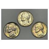 1944 PDS Silver Jefferson Nickel Trio BU