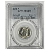 1991 Jefferson Nickel Full Steps PCGS MS64 FS