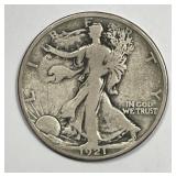 1921-S Walking Liberty Silver Half Key Date Good G