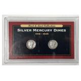First & Last Year Mercury Dimes In Plastic Holder