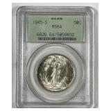 1945-S Walking Liberty Silver Half PCGS MS64 OGH