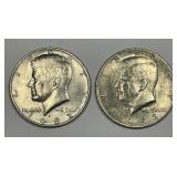 1982 & 1983 Kennedy Half Pair NO FG Initials
