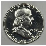 1957 Franklin Silver Half Proof PRF