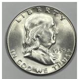 1953-S Franklin Silver Half Choice Uncirculated BU