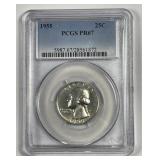 1955 Washington Silver Quarter Proof PCGS PR67