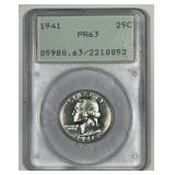 1941 Washington Quarter Proof Rattler PCGS PR63