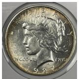 1927-D Peace Silver $1 About Uncirculated CH AU