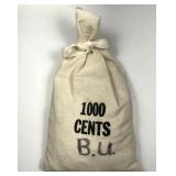 Canvas Bag 1000 Uncirculated Shield Lincoln Cents