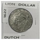 NETHERLANDS: 1622 Silver Dutch Lion Daalder