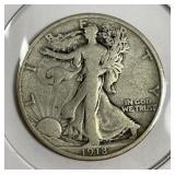1918-S Walking Liberty Silver Half Very Good VG