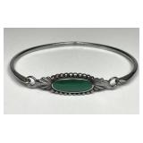 Malachite Sterling Silver BOMA Bangle Bracelet