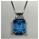 Sterling Topaz Gemstone Pendant & Chain