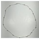 Sterling Silver Herringbone & Bead Necklace