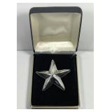 Sterling Silver Puffy Star Pin with Case