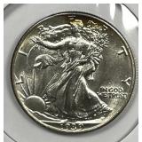 1939 Walking Liberty Silver Half CH AU