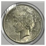 1925-S Peace Silver $1 About Uncirculated AU