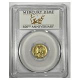 2016 Gold Mercury Dime 100th PCGS SP70