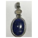 Lapis Lazuli Cabochon Sterling Silver Pendant