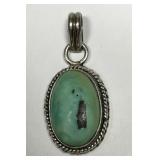 Turquoise Cabochon Sterling Silver Pendant