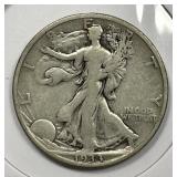 1933-S Walking Liberty Silver Half Very Good VG