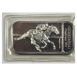 Vintage Secretariat Horse Silver 1 oz Art Bar