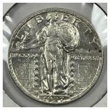 1927 Standing Liberty Quarter About Uncirculated