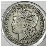 1904-S Morgan Silver $1 Sharp Very Fine VF+