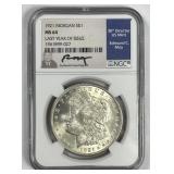 1921 Morgan Silver $1 Moy Signed NGC MS64