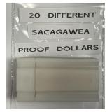 Twenty Different Dated Proof Sacagawea Dollars