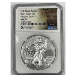 2021 Silver American Eagle Type 1 NGC MS70