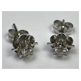 Diamond Earrings in 14K White Gold Settings
