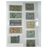Ten Different Military Payment Certificates