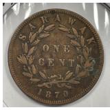 SARAWAK: 1870 One Cent (British Malaya)