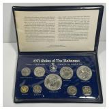 BAHAMAS: 1971 9-Coin Proof Set w/ 2.9 oz Silver