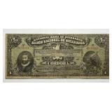 NICARAGUA: (1912) 1 Cordoba Currency Banknote
