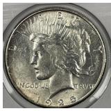 1925-S Peace Silver $1 About Uncirculated AU