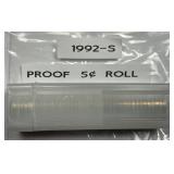 1992-S Jefferson Proof Nickel Roll