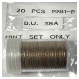 1981-P Susan B. Anthony $1 20-Coin Roll