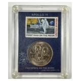 APOLLO 11 Medal & Stamp Set